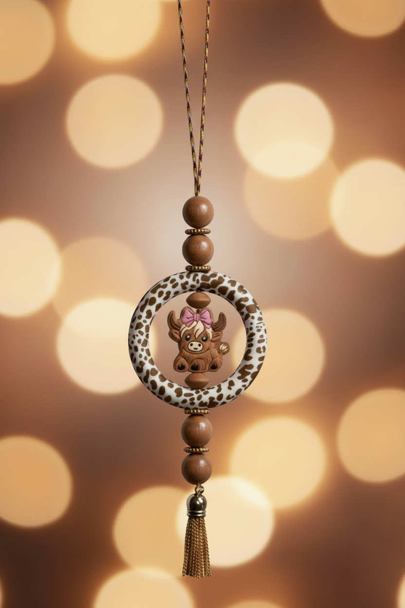 Highland Cow Car Charm